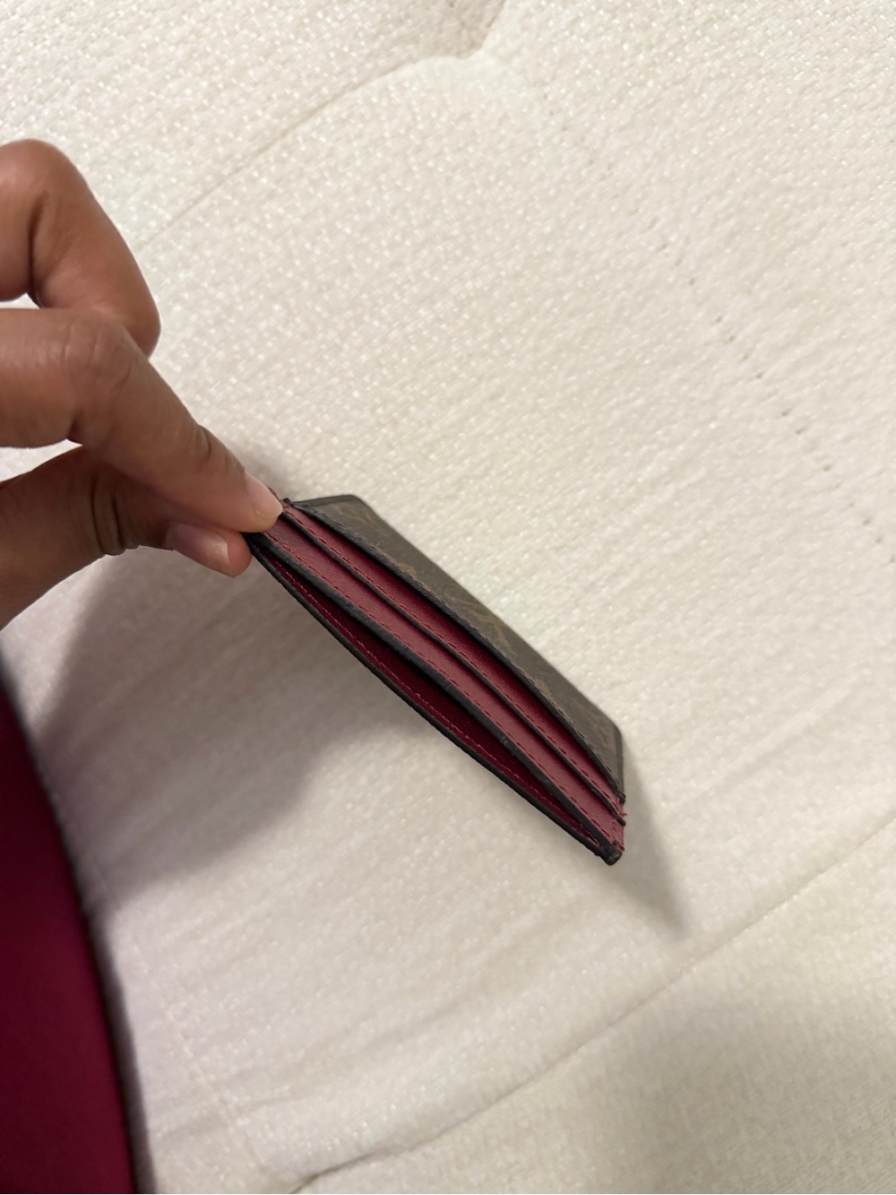 Louis Vuitton Monogram Card Holder with Magenta Trim and Gold Charm - Picture 6 of 7